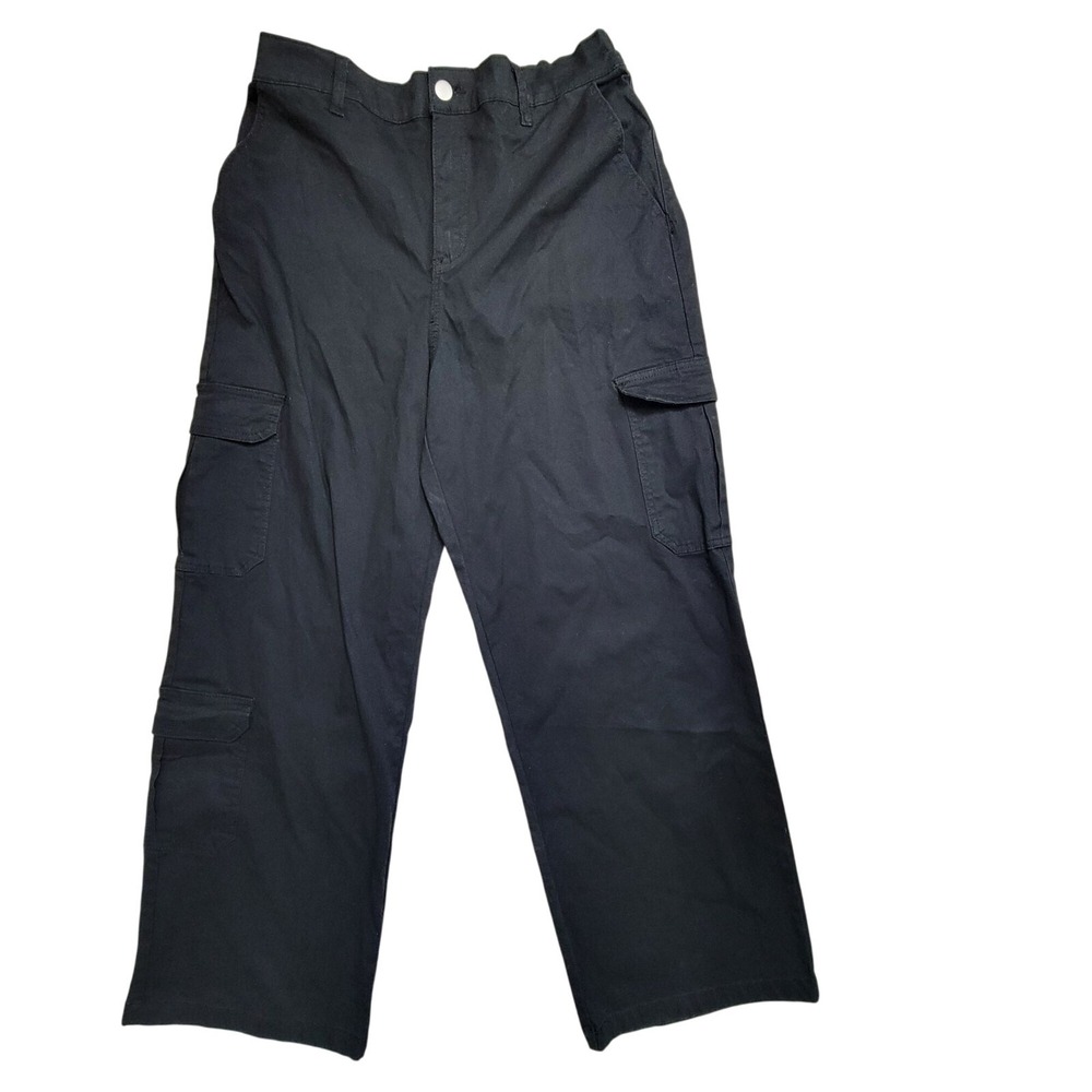 Forever 21+ Womens Black Plus Size 0X Long‎ Woven Cargo Pants With Pockets